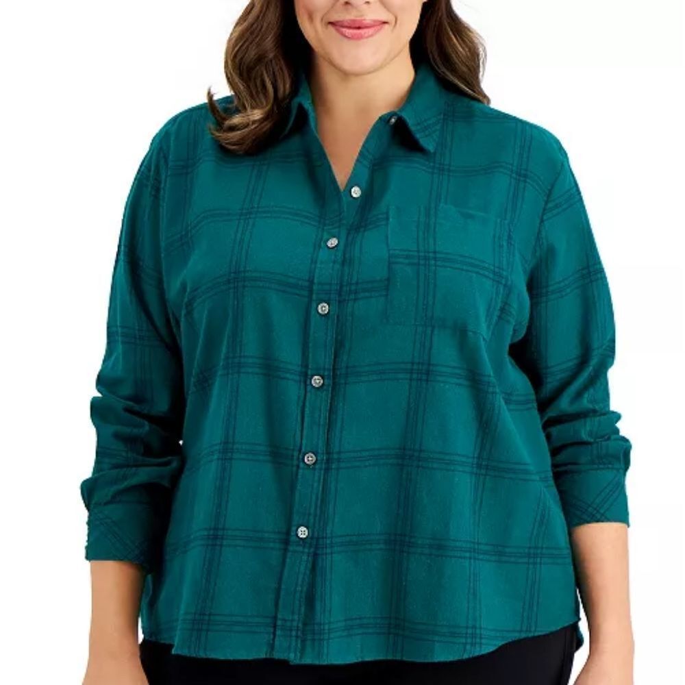 Style & Co Plaid Cotton Shirt sz 2x